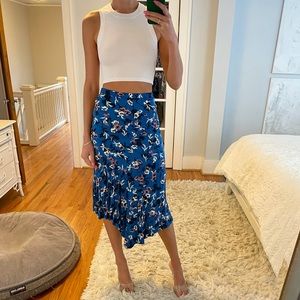 Blue floral skirt